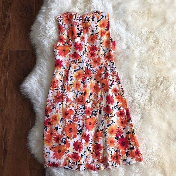 Jones New York Floral Pleated Sleeveless Dress 6 - Picture 7 of 8